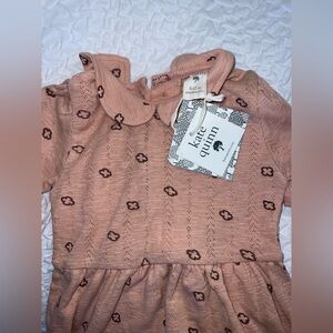 NWT Kate Quinn pointelle petter pan long sleeve bubble